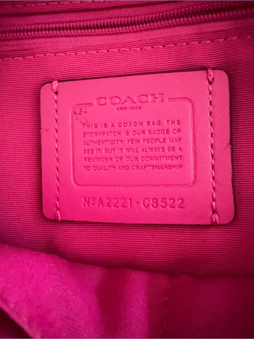 Coach Brown Signature Canvas Backpack with Hot Pink Leather Trim